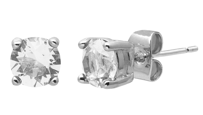 2x Pairs of Luxury Crystal 18K Gold Plated Stud Earrings at Discount Experts