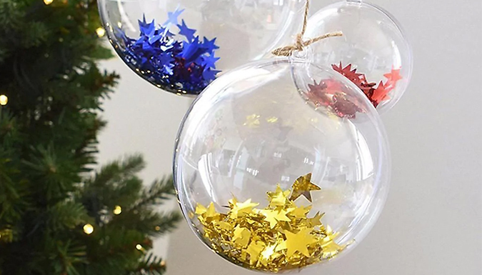 5 or 10-Pack DIY Christmas Party Baubles - 2 Sizes from Discount Experts