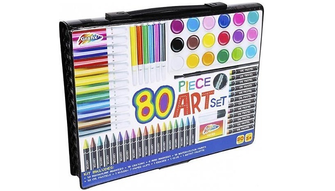 Grafix 80-Piece Art Set and Case at Discount Experts