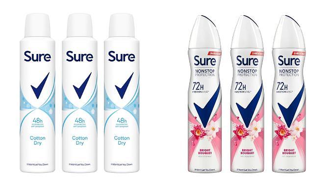 3-Pack Sure Women's Anti-Perspirant Deodorant - 250ml, 6 Options at Discount Experts