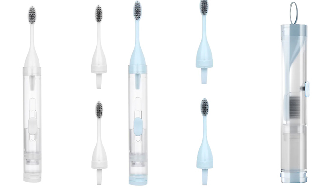 Folding Toothbrush & Heads Travel Set - 2 Colours from Discount Experts