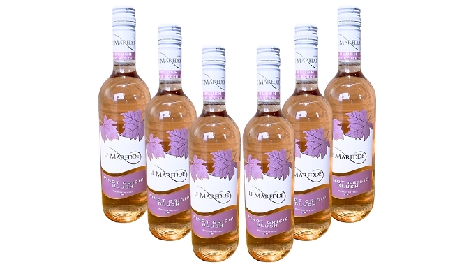 6 Bottles of Le Maredde Pinot Grigio Blush - 12% Vol. at Discount Experts