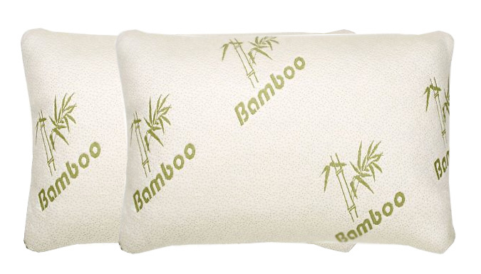 2-Pack Anti-Allergy Bamboo Memory Foam Pillows. from Discount Experts