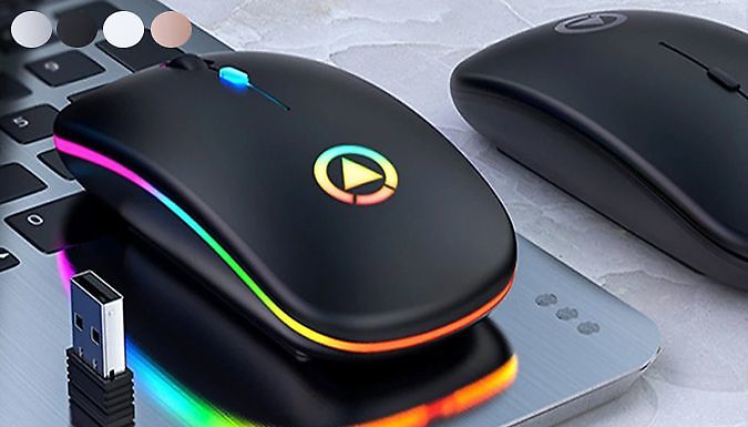 Slim LED Wireless Mouse - 4 Colours at Discount Experts