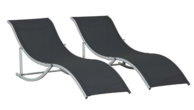 Outsunny 2 Pack Folding Sun Loungers – 4 Colours Outsunny 2 Pack Folding Sun Loungers – 4 Colours