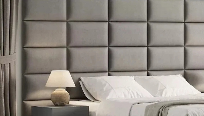 4-Pack Upholstered Plush Velvet Wall Panels - 2 Sizes at Discount Experts