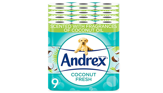 45-Pack of Andrex Coconut Fresh Two-Ply Toilet Tissue Deal Price £24.99