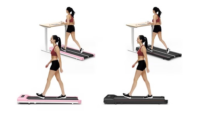 2-in-1 Electric Space-Saving Treadmill with LED Display - Optional Handrail. from Discount Experts