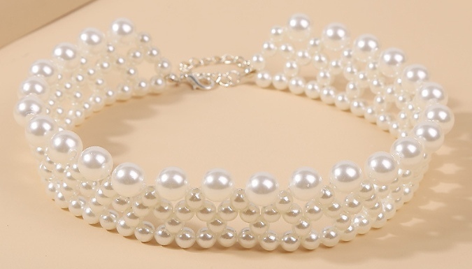 Vintage-Style Simulated Pearl Choker Necklace from Discount Experts