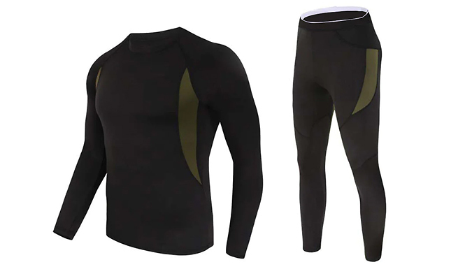 Men's Thermal Long John & Long-Sleeved Top Set - 3 Colours & 5 Sizes at Discount Experts