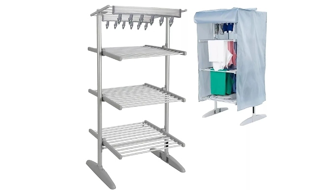 4-Tier Heated Clothes Airer with Cover 4-Tier Heated Clothes Airer with Cover