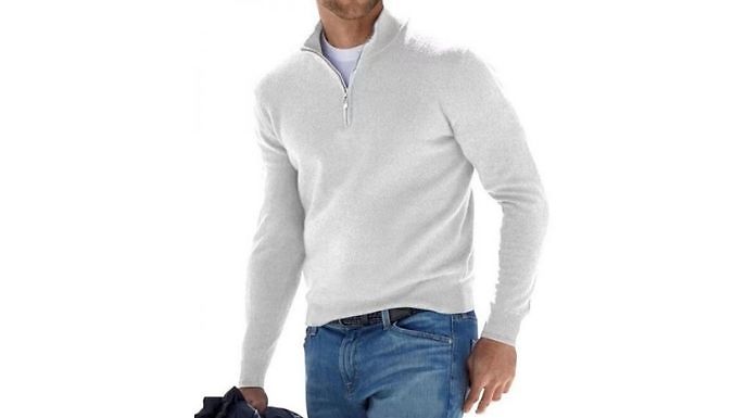 Long-Sleeved Solid Sweater - 6 Colours, 6 Sizes at Discount Experts
