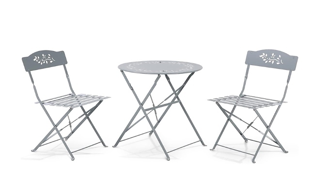 3-Piece Grey Outdoor Bistro Furniture Set - 2 Designs. from Discount Experts