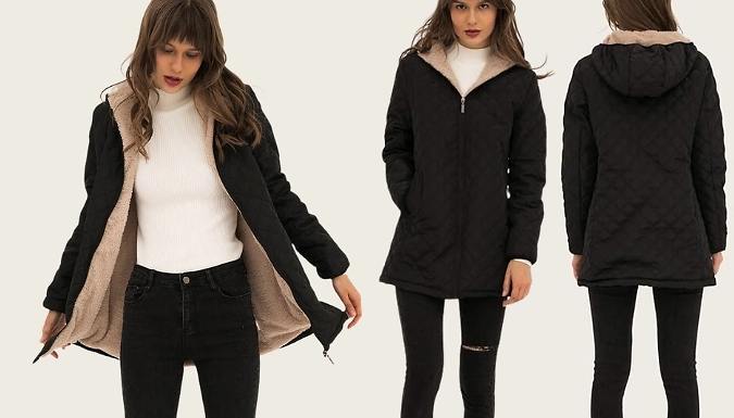 Women's Argyle Quilted Winter Coat - 5 Colours from Discount Experts