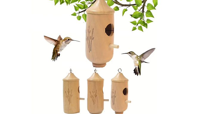 Natural Wood Hummingbird House - 3 Designs at Discount Experts