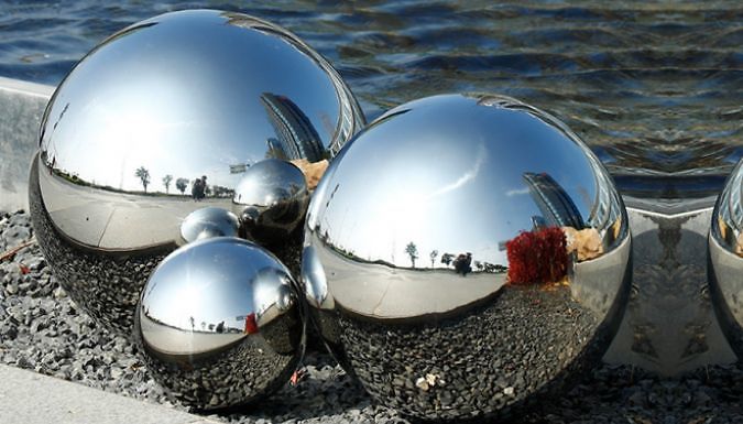 6-Piece Stainless Steel Mini Gazing Balls from Discount Experts