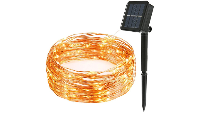 200-LED Twinkling Solar String Lights - 3 Colours from Discount Experts