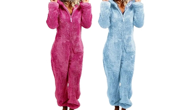 Women's Teddy Bear Fluffy Onesie - 7 Colours, 5 Sizes. from Discount Experts