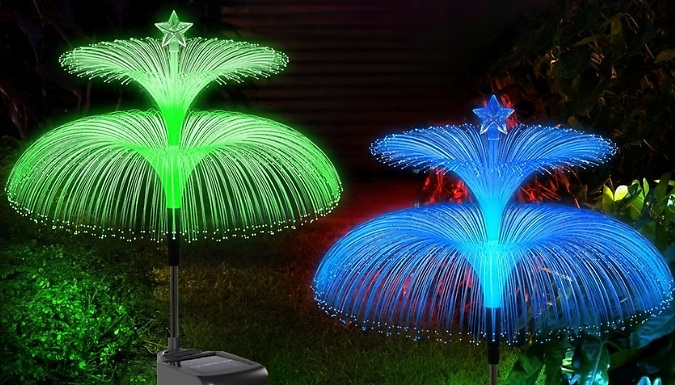 2-Pack of LED Solar Colour-Changing Garden Jellyfish Lights - 9 Styles from Discount Experts