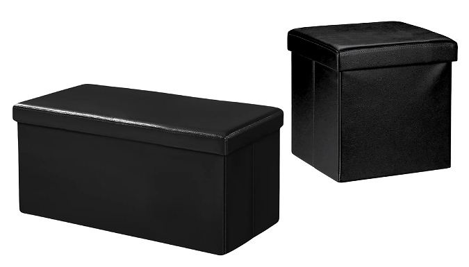 Folding Ottoman Storage Box - 5 Colours & 2 Sizes at Discount Experts