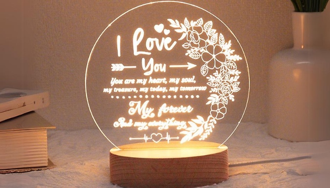 3D Illusion Love Letter Light - 2 Designs at Discount Experts