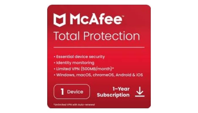McAfee Total Protection 2025 - 1, 5 or 10 Devices. from Discount Experts