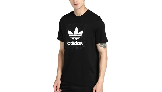 1 or 2 Adidas Monogram Men's Cotton T-Shirts - 3 Colours, 4 Sizes at Discount Experts