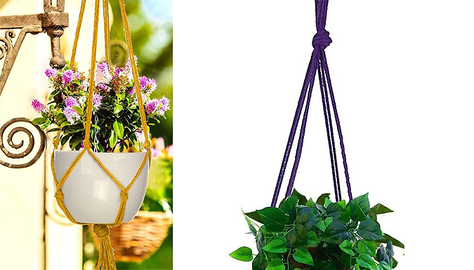 5-Pack of Macrame Flower Pot Hangers from Discount Experts