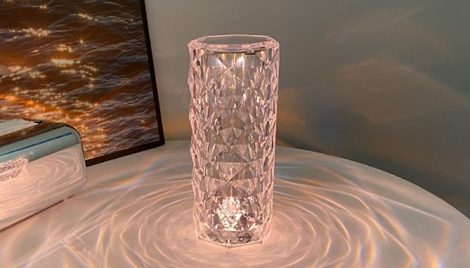 LED Touch-Activated Crystal Rose Lamp - 2 Options at Discount Experts