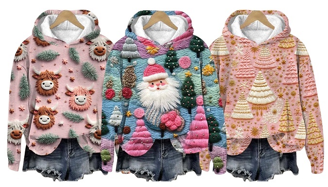 Women's Festive Style Pullover Sweatshirt - 6 Styles & 11 Sizes at Discount Experts