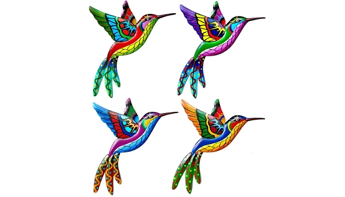 2 or 4-Pack of Metal Hummingbirds from Discount Experts