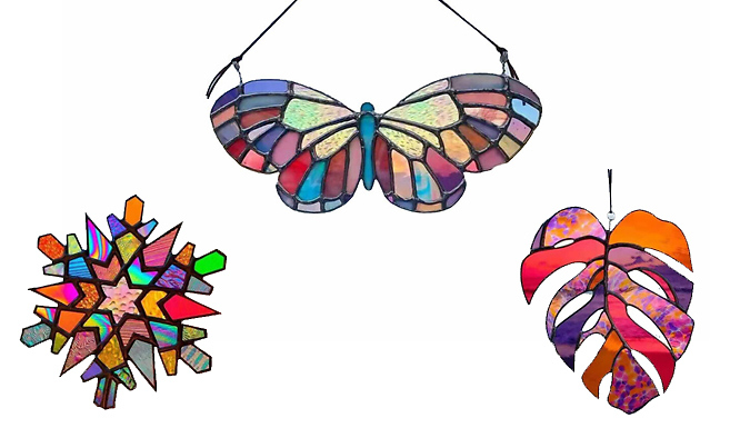 Colourful Stained-Glass Style Window Ornament - 3 Designs at Discount Experts