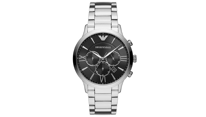 Men's Emporio Armani Black Chronograph Watch - AR11208 at Discount Experts