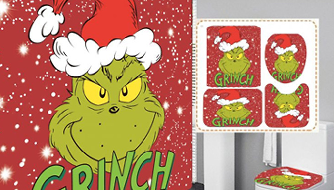 3/4-Piece Grinch Inspired Bathroom Decoration Set - 5 Designs at Discount Experts