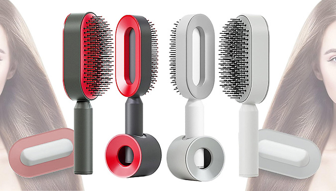 3D Air Cushion Self Cleaning Hair Brush & Optional Holder - 3 Colours at Discount Experts