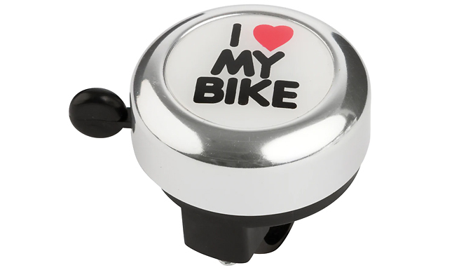 'I Love my Bike' Chrome Bicycle Bell at Discount Experts