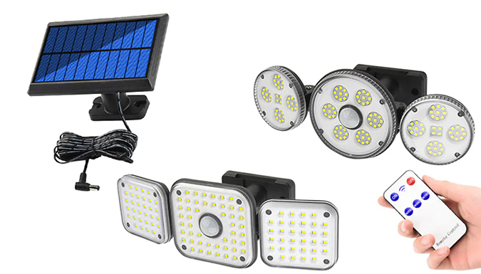 Adjustable Motion Sensor Solar LED Lamp – 2 Options Deal Price £14.99