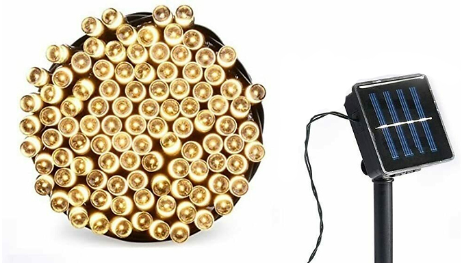 100 or 200 LED Outdoor Solar Powered Fairy Lights - 4 Colours at Discount Experts