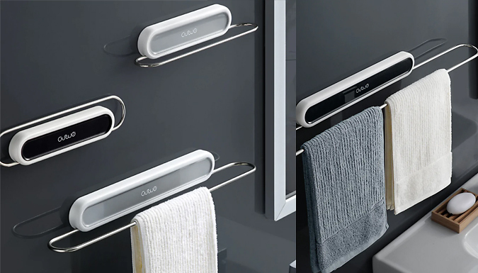 Wall-Mounted Towel Storage Rack - 2 Colours & 3 Sizes at Discount Experts