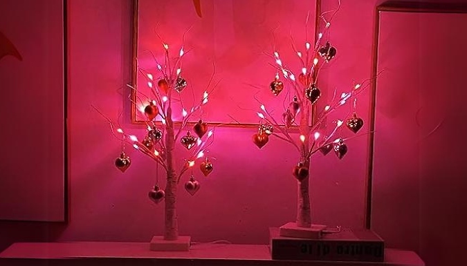 Valentines Light Up Tree with Heart Ornaments from Discount Experts