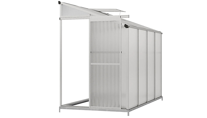 8ft Aluminium ‘Lean-To’ Greenhouse with Sliding Door 8ft Aluminium ‘Lean-To’ Greenhouse with Sliding Door