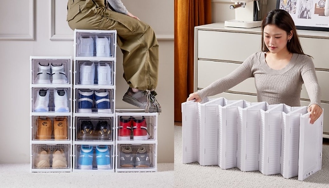 Stackable Folding Shoe Storage - 1 or 3 Layers. from Discount Experts