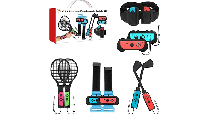 Nintendo Switch-Compatible Sports Accessories Bundle - 10 Pieces at Discount Experts