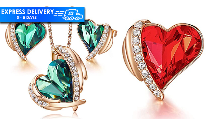 Heart Green Gem Created Diamond Stud Earrings - 3 Options at Discount Experts
