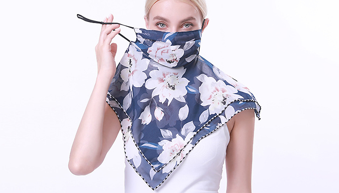 1 or 2-Pack of Floral Scarf Face Covers – 6 Styles Deal Price £4.99