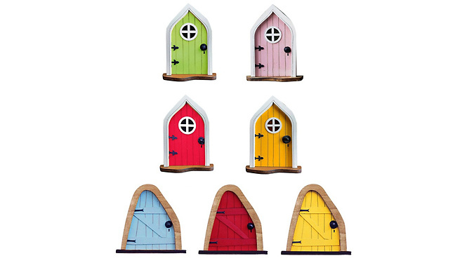 1 or 2 Miniature Garden Fairy Doors – 2 Styles & 5 Colours Deal Price £5.99