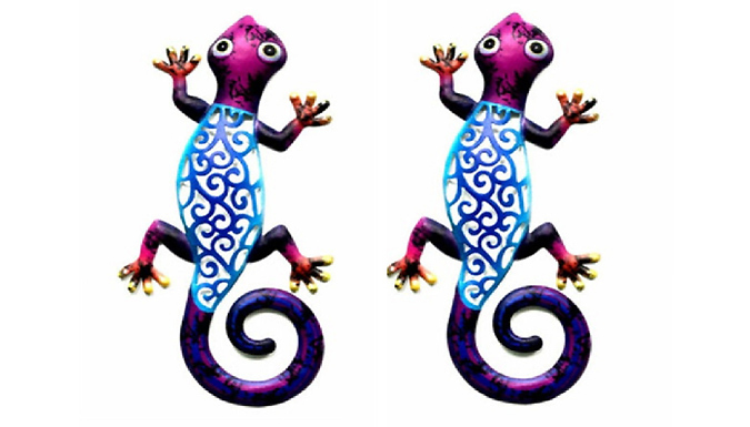 Colourful Handicraft Gecko Hanging Wall Decoration from Discount Experts