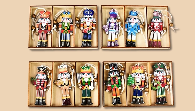 Christmas Nutcracker Wooden Baubles - 4 Designs. from Discount Experts