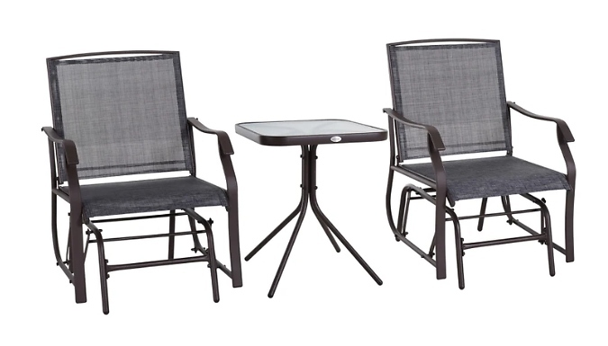 Outsunny Glider Rocking Chairs & Table Set from Discount Experts