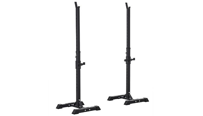 HOMCOM Home Gym Adjustable Weight Training Rack - For Squats, Bench Presses & More. from Discount Experts